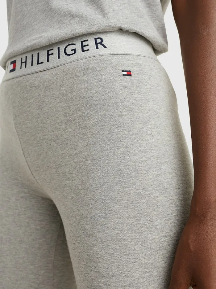 Tommy Hilfiger Full Length Logo Leggings Grey Heather Womens Essentials