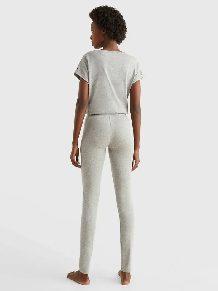 Tommy Hilfiger Full Length Logo Leggings Grey Heather Womens Essentials