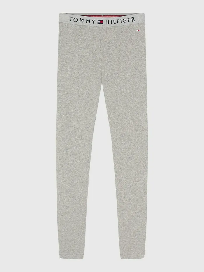 Tommy Hilfiger Full Length Logo Leggings Grey Heather Womens Essentials