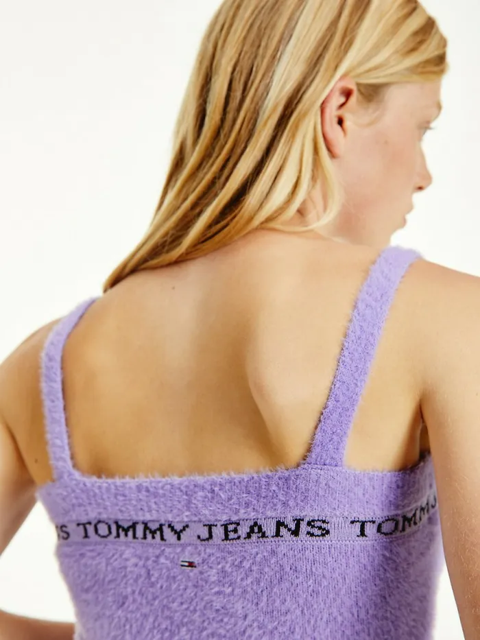 Tommy Hilfiger Furry Cropped Cami Violet Viola Womens Knitwear Fashion