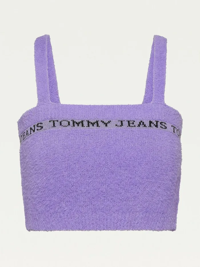 Tommy Hilfiger Furry Cropped Cami Violet Viola Womens Knitwear Fashion