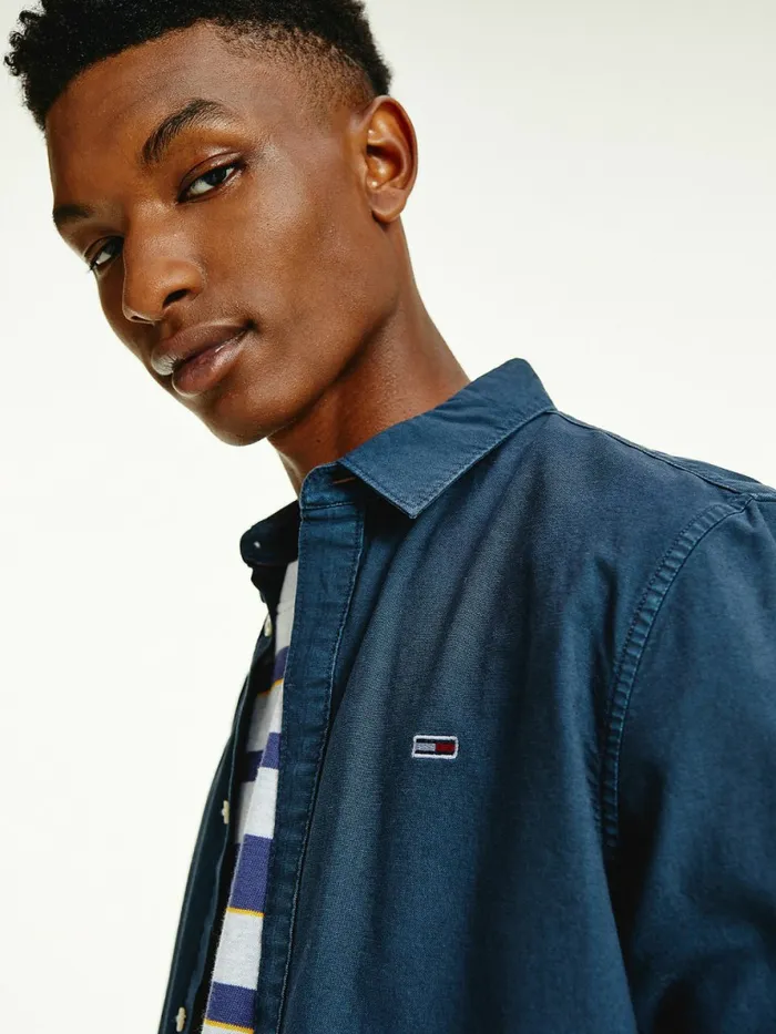 Tommy Hilfiger Garment Dyed Oxford Shirt Twilight Navy Mens Shirts Sale