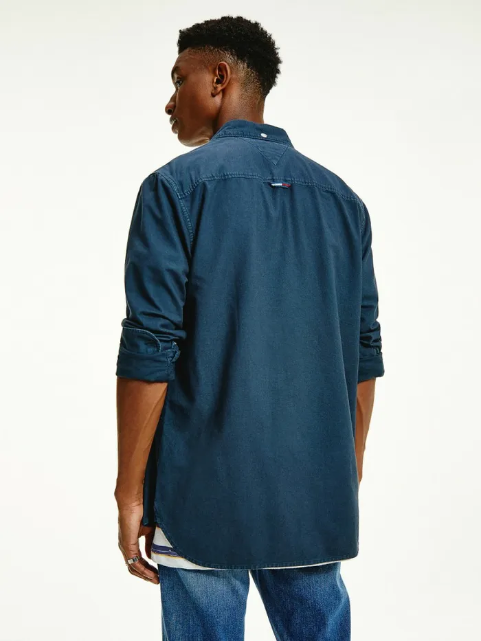 Tommy Hilfiger Garment Dyed Oxford Shirt Twilight Navy Mens Shirts Sale