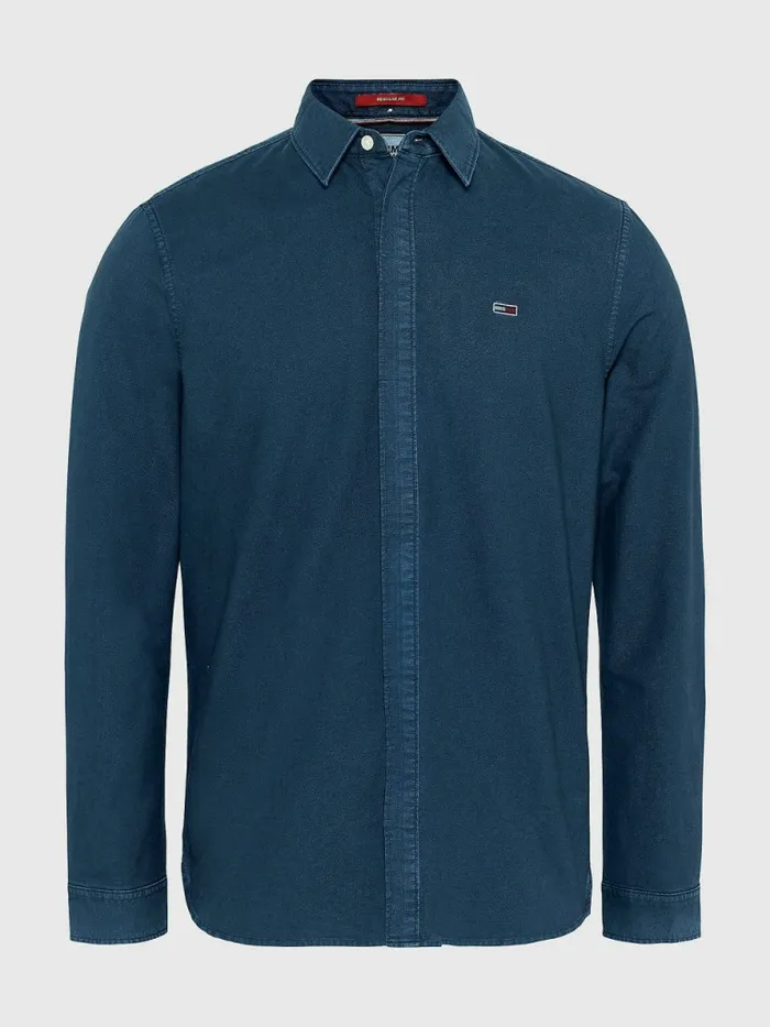 Tommy Hilfiger Garment Dyed Oxford Shirt Twilight Navy Mens Shirts Sale
