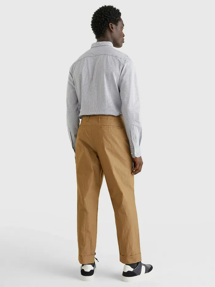 Tommy Hilfiger GarmentDyed Slim Fit Trousers Khaki Mens Suits
