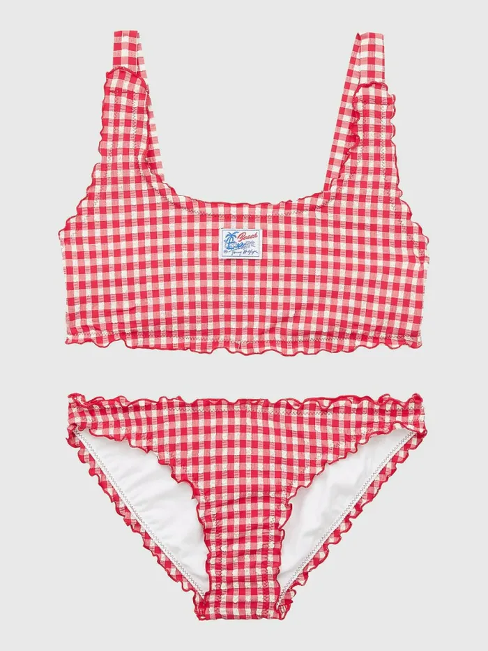 Tommy Hilfiger Gingham Check Bralette Bikini Set Primary Red And White Gingham Girls Swimwear Sale Tommy Hilfiger Gingham Check Bralette Bikini Set Primary Red And White Gingham Girls Swimwear Sale