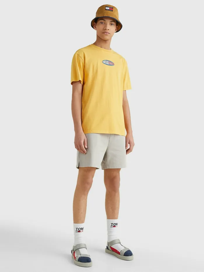 Tommy Hilfiger Globe Logo TShirt Prairie Yellow Mens TShirts Casaul