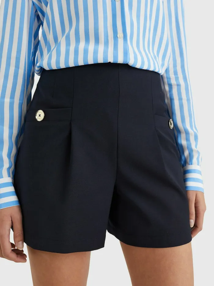 Tommy Hilfiger Gold Button Shorts Desert Sky Womens CoOrds On Sale