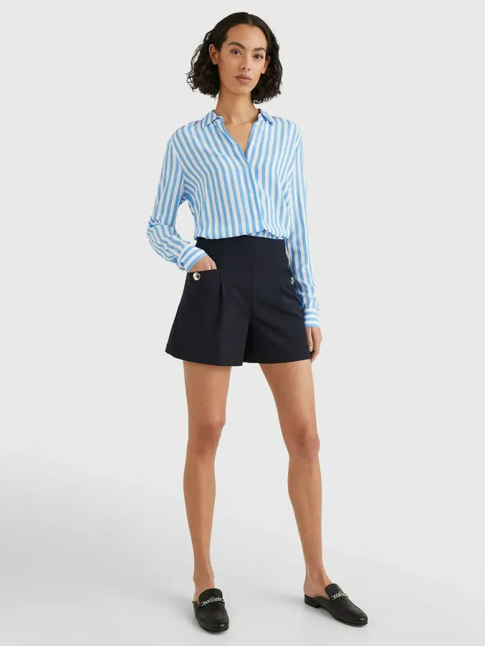 Tommy Hilfiger Gold Button Shorts Desert Sky Womens CoOrds On Sale