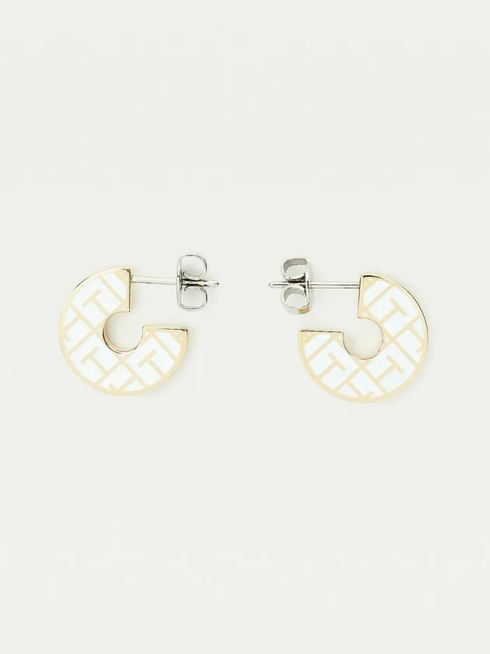 Tommy Hilfiger GoldPlated Token Earrings Yellow Gold Womens Jewellery
