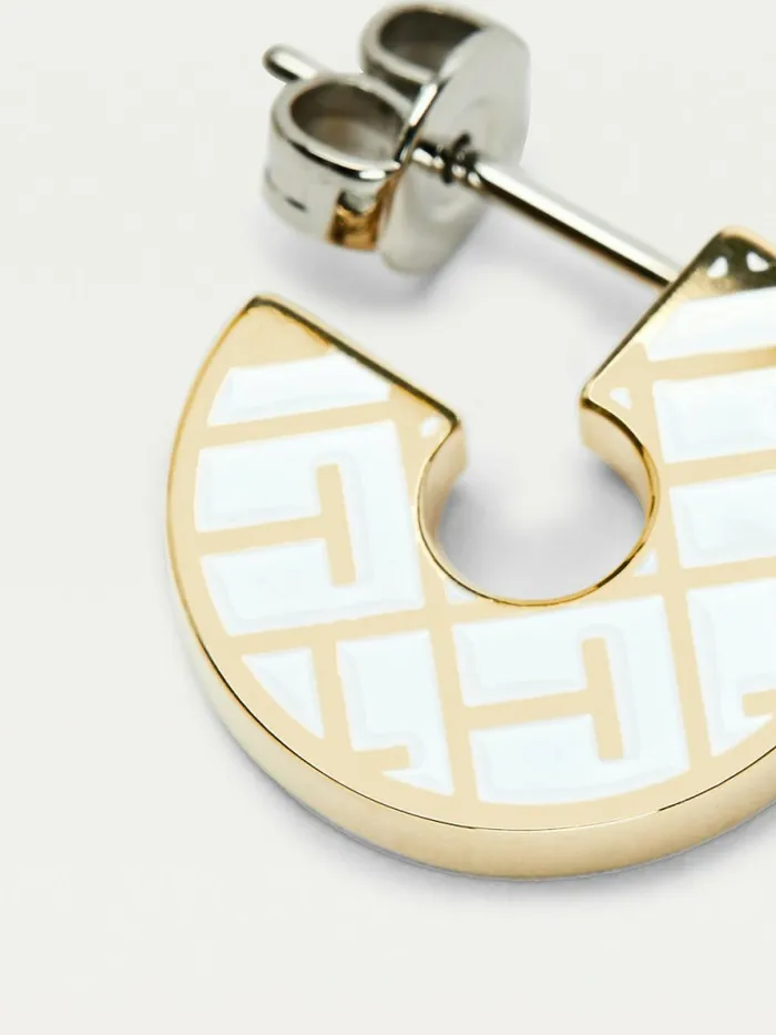 Tommy Hilfiger GoldPlated Token Earrings Yellow Gold Womens Jewellery