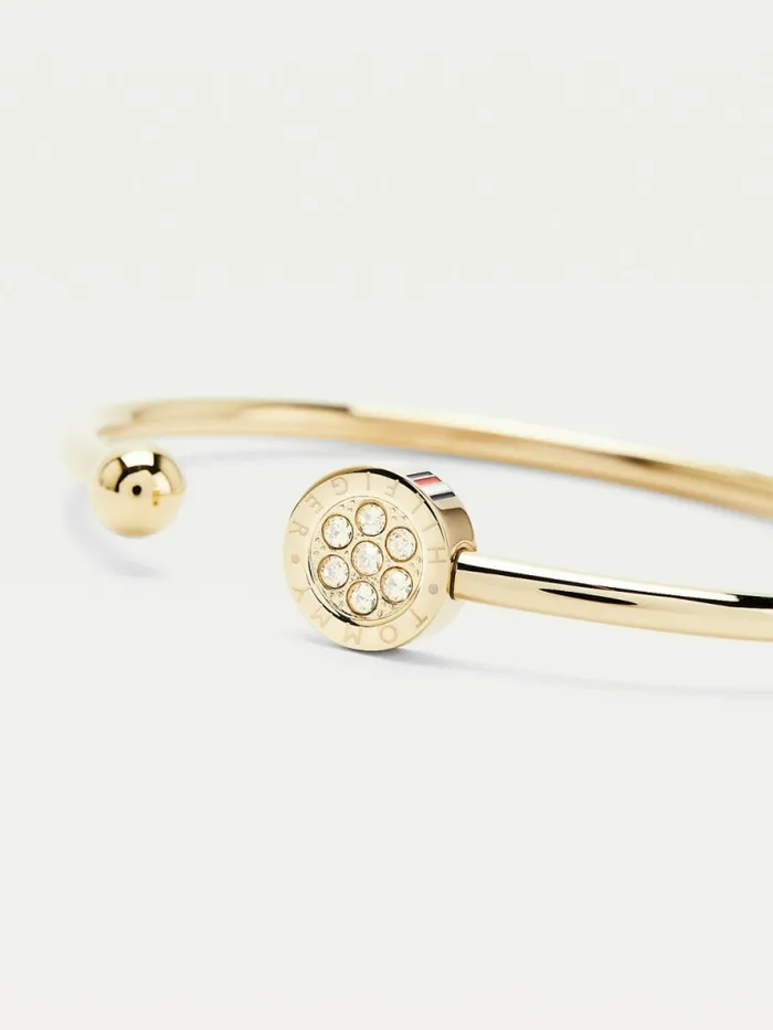 Tommy Hilfiger GoldTone And Crystal Bangle Yellow Gold Womens Jewellery