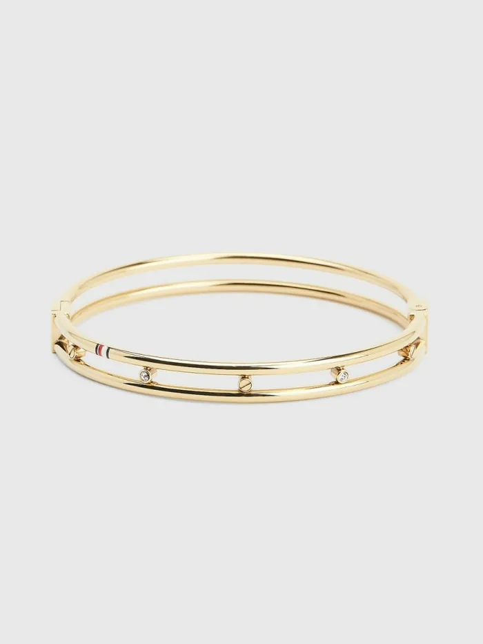 Tommy Hilfiger GoldTone CrystalEmbellished Bangle Gold Womens Jewellery