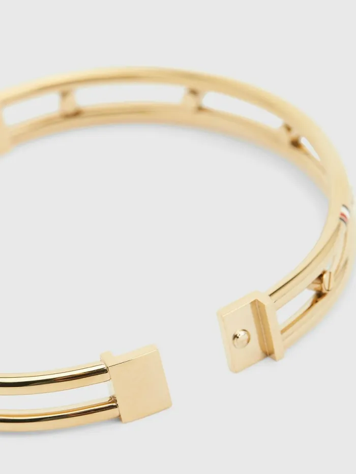 Tommy Hilfiger GoldTone CrystalEmbellished Bangle Gold Womens Jewellery