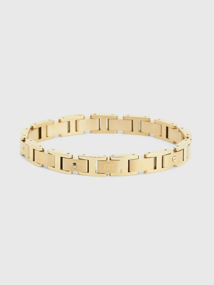 Tommy Hilfiger GoldTone ScrewDetail Bracelet Gold Mens Jewellery and Cufflinks