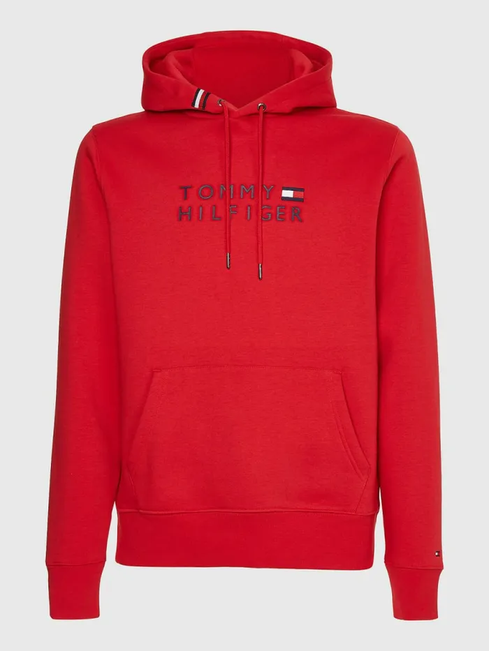Tommy Hilfiger Graphic Logo Hoody Primary Red Mens Sweatshirts and Hoodies For Sale