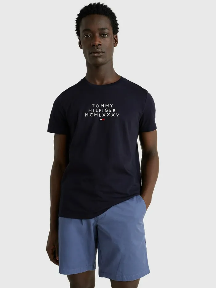 Tommy Hilfiger Graphic Logo TShirt Desert Sky Mens TShirts Cheap On Sale