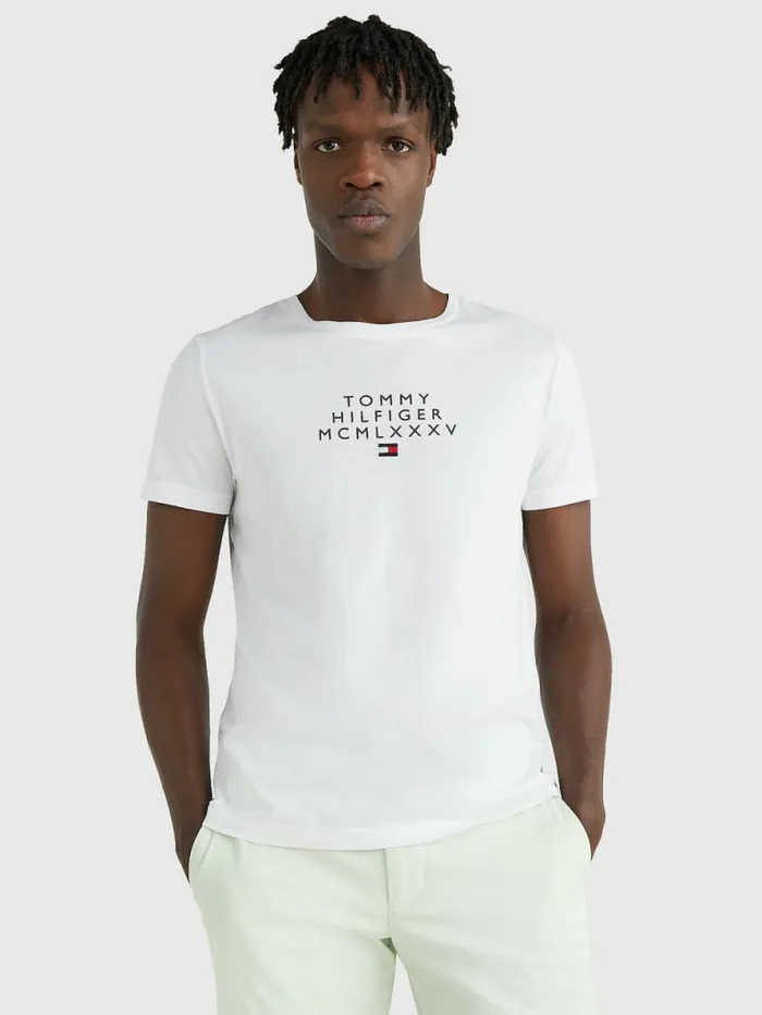 Tommy Hilfiger Graphic Logo TShirt White Mens TShirts Gift for Friend