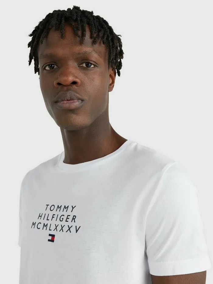 Tommy Hilfiger Graphic Logo TShirt White Mens TShirts Gift for Friend