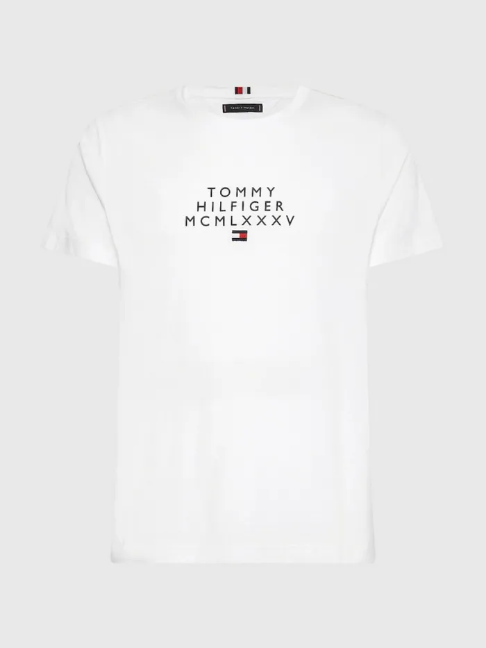 Tommy Hilfiger Graphic Logo TShirt White Mens TShirts Gift for Friend