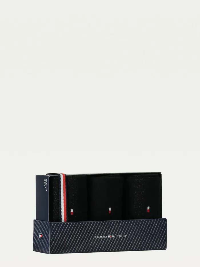Tommy Hilfiger Grid Print Socks Black Womens Socks and Hosiery Cheap On Sale