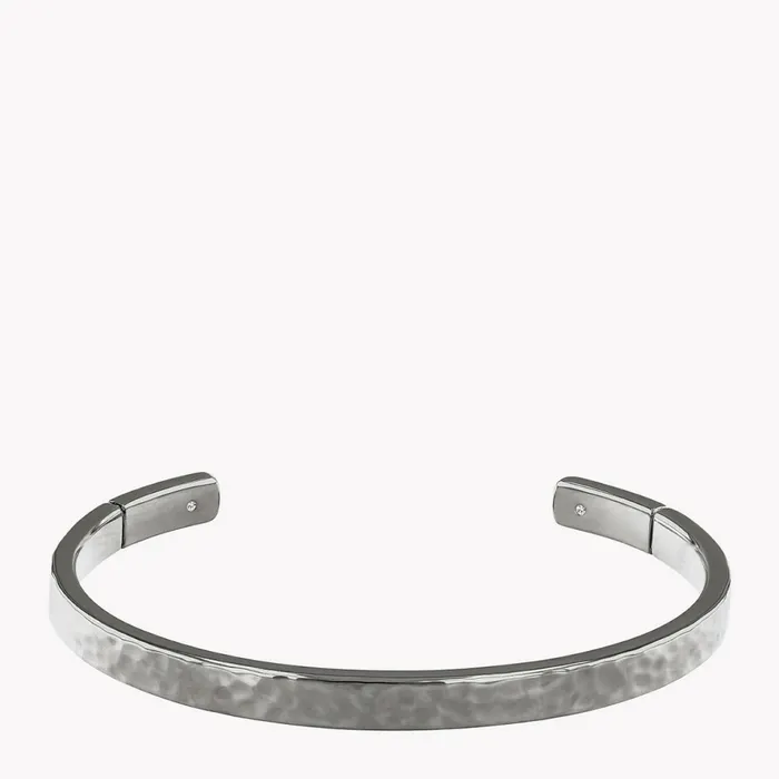 Tommy Hilfiger Hammered Metal Cuff Stainless Steel Womens Jewellery