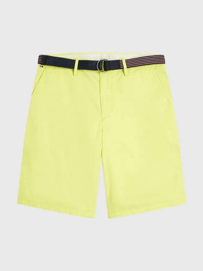 Tommy Hilfiger Harlem Relaxed Belted Shorts Citrus Yellow Mens Shorts Gift 4 You