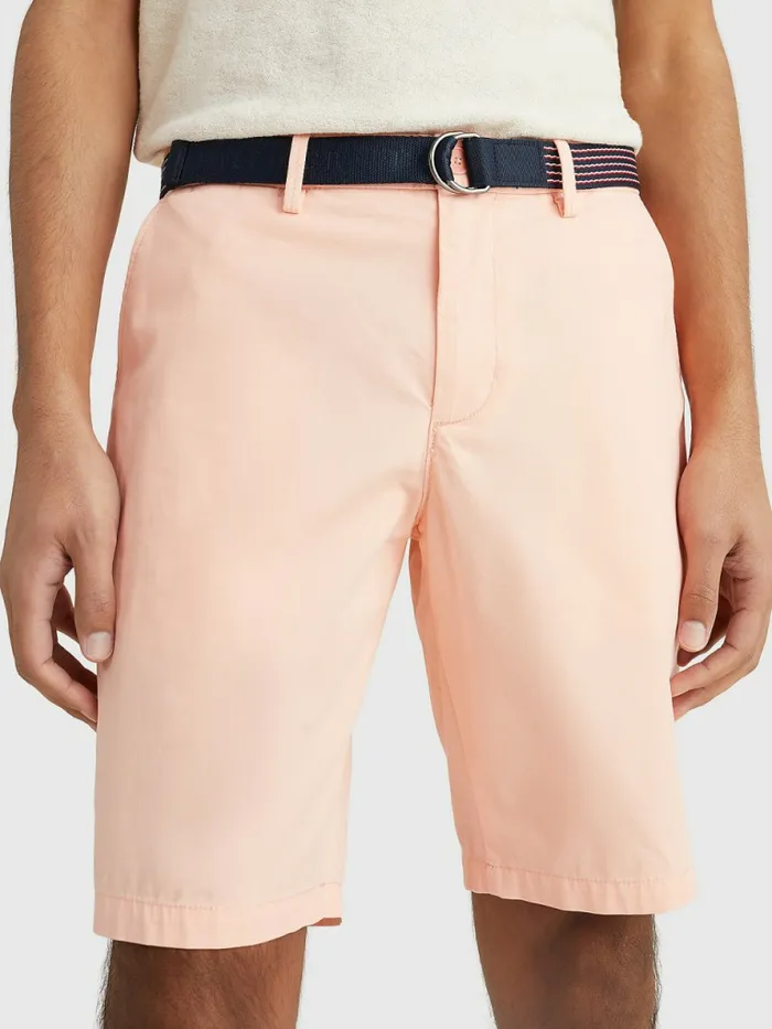 Tommy Hilfiger Harlem Relaxed Belted Shorts Sunset Peach Mens Shorts Popular