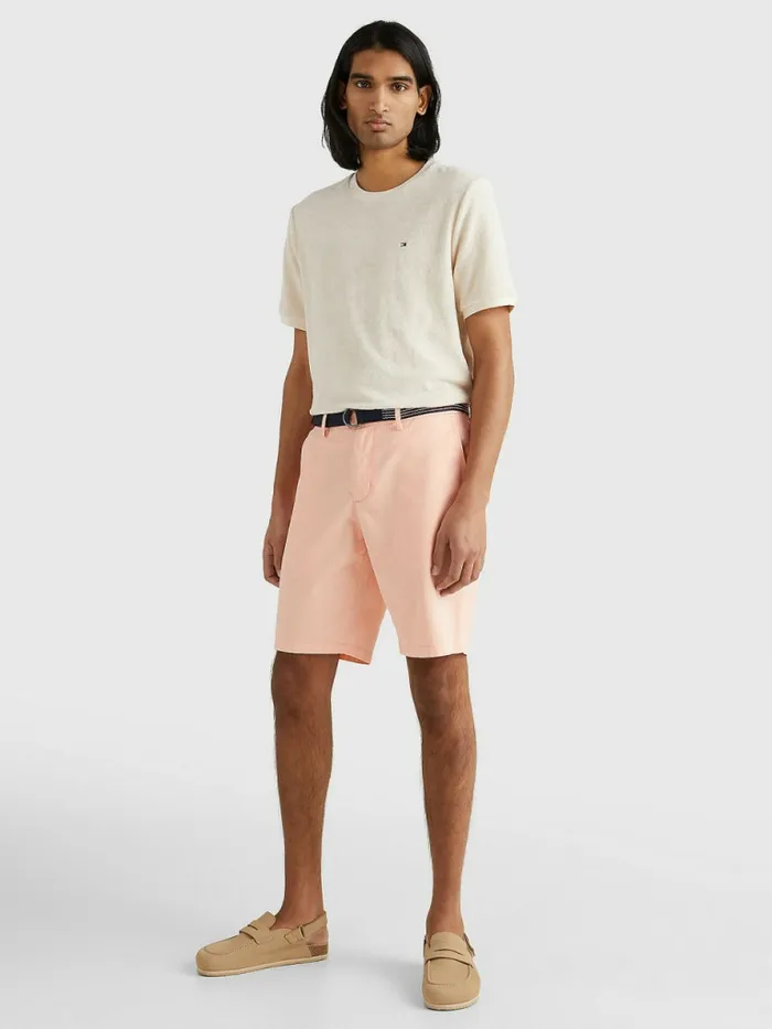 Tommy Hilfiger Harlem Relaxed Belted Shorts Sunset Peach Mens Shorts Popular