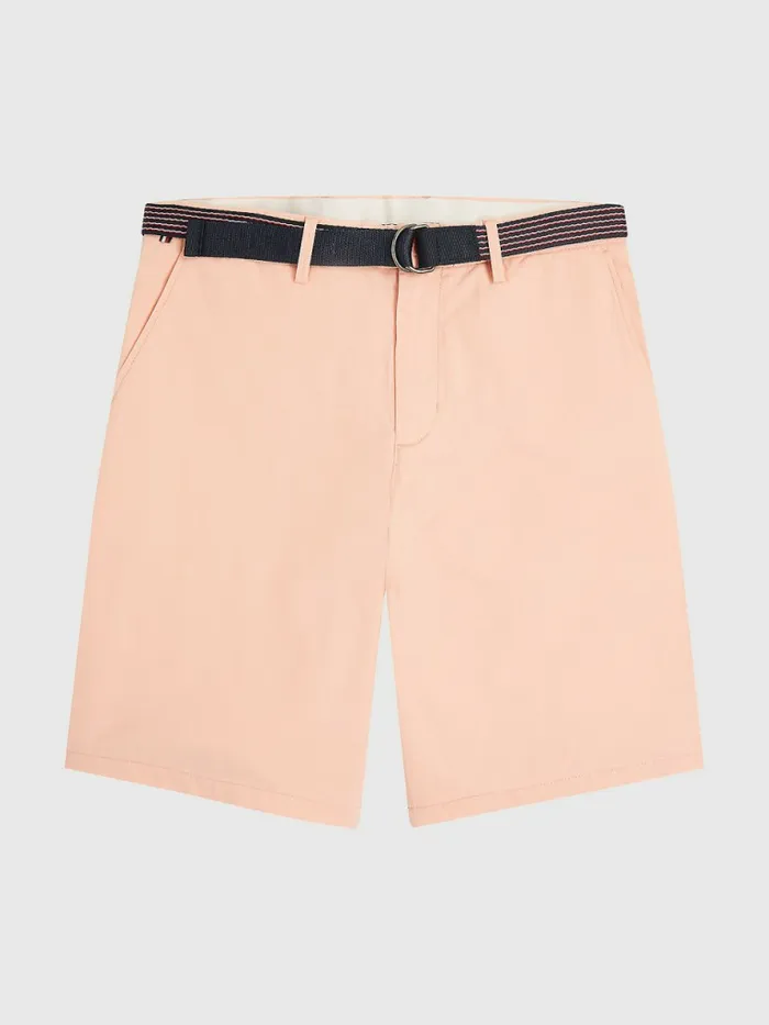 Tommy Hilfiger Harlem Relaxed Belted Shorts Sunset Peach Mens Shorts Popular