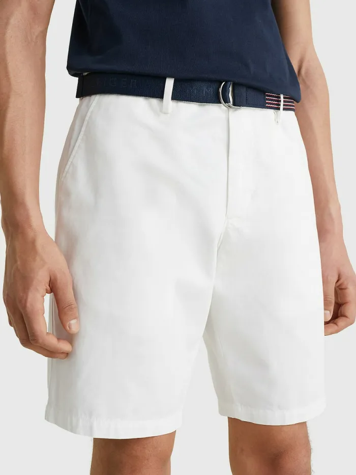 Tommy Hilfiger Harlem Relaxed Belted Shorts Th Optic White Mens Shorts Fashion Tommy Hilfiger Harlem Relaxed Belted Shorts Th Optic White Mens Shorts Fashion