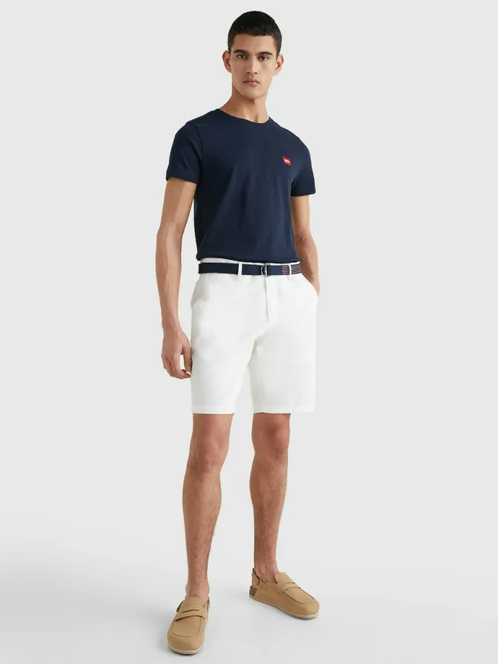 Tommy Hilfiger Harlem Relaxed Belted Shorts Th Optic White Mens Shorts Fashion