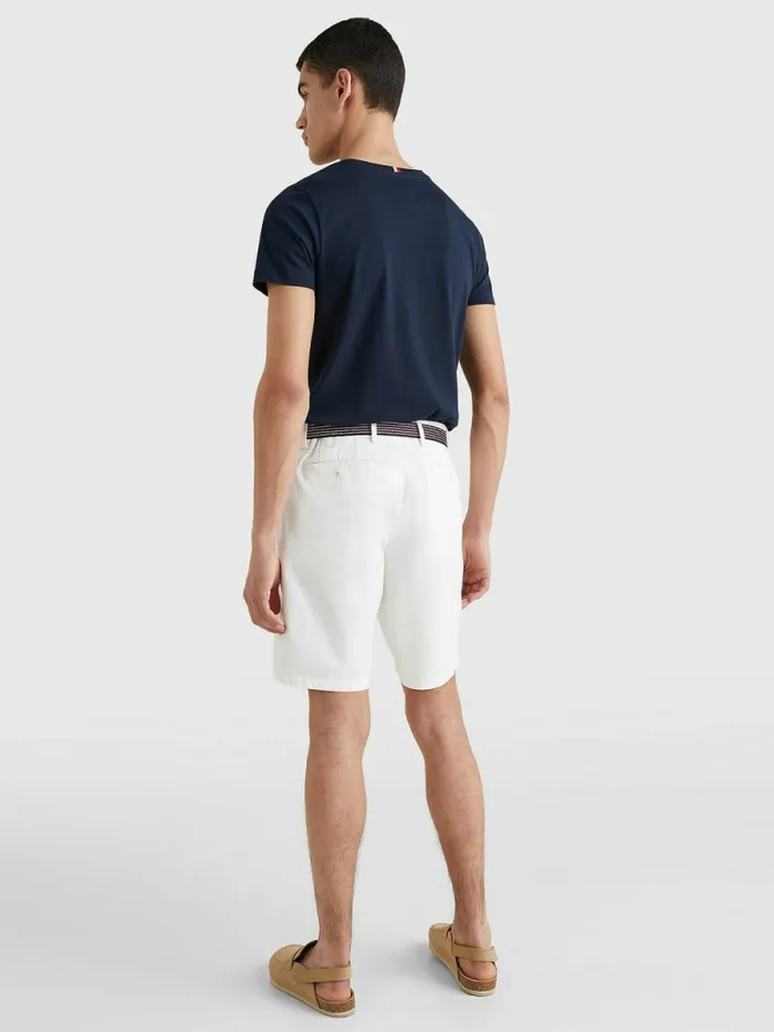 Tommy Hilfiger Harlem Relaxed Belted Shorts Th Optic White Mens Shorts Fashion