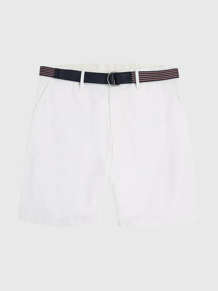 Tommy Hilfiger Harlem Relaxed Belted Shorts Th Optic White Mens Shorts Fashion