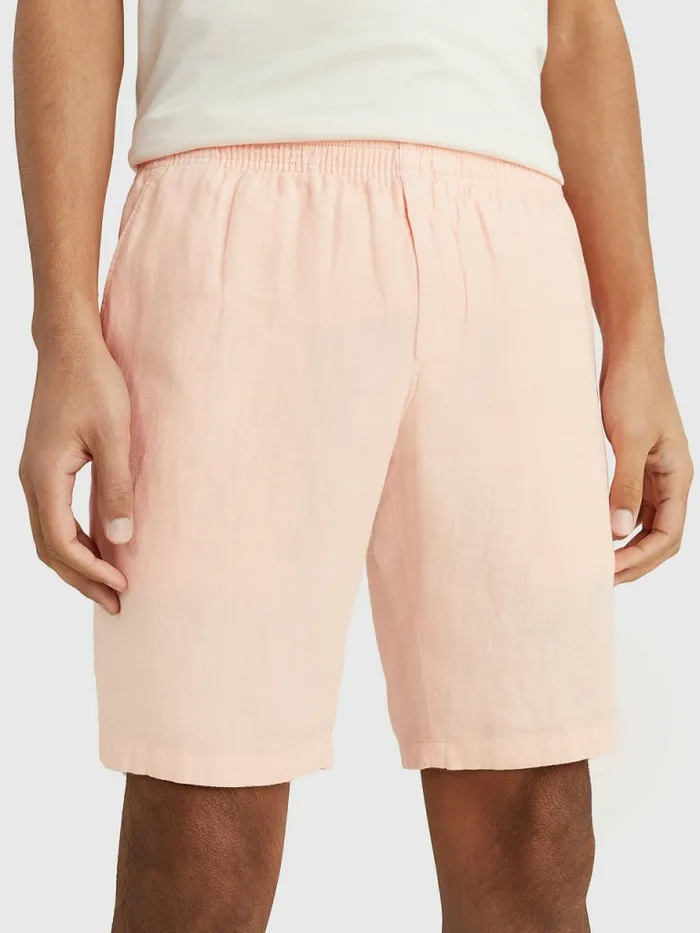 Tommy Hilfiger Harlem Relaxed Fit Linen Shorts Sunset Peach Mens Tracksuits For Sale Tommy Hilfiger Harlem Relaxed Fit Linen Shorts Sunset Peach Mens Tracksuits For Sale