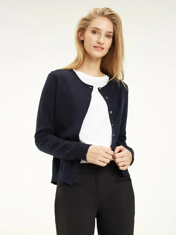Tommy Hilfiger Heritage ButtonUp Cardigan Midnight Womens Knitwear Gift 4 You Tommy Hilfiger Heritage ButtonUp Cardigan Midnight Womens Knitwear Gift 4 You