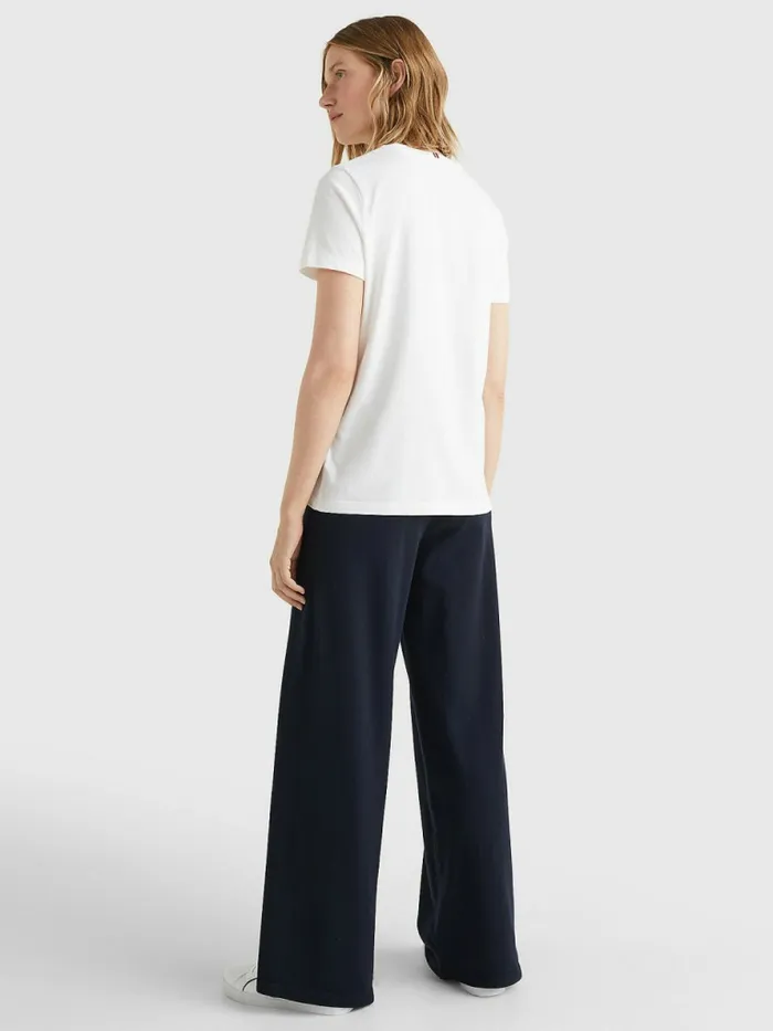 Tommy Hilfiger Heritage Crew Neck Logo TShirt Classic White Womens TShirts Cheap On Sale