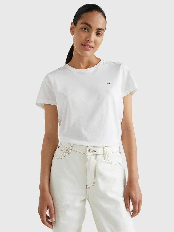 Tommy Hilfiger Heritage Crew Neck TShirt Classic White Womens TShirts Popular Tommy Hilfiger Heritage Crew Neck TShirt Classic White Womens TShirts Popular