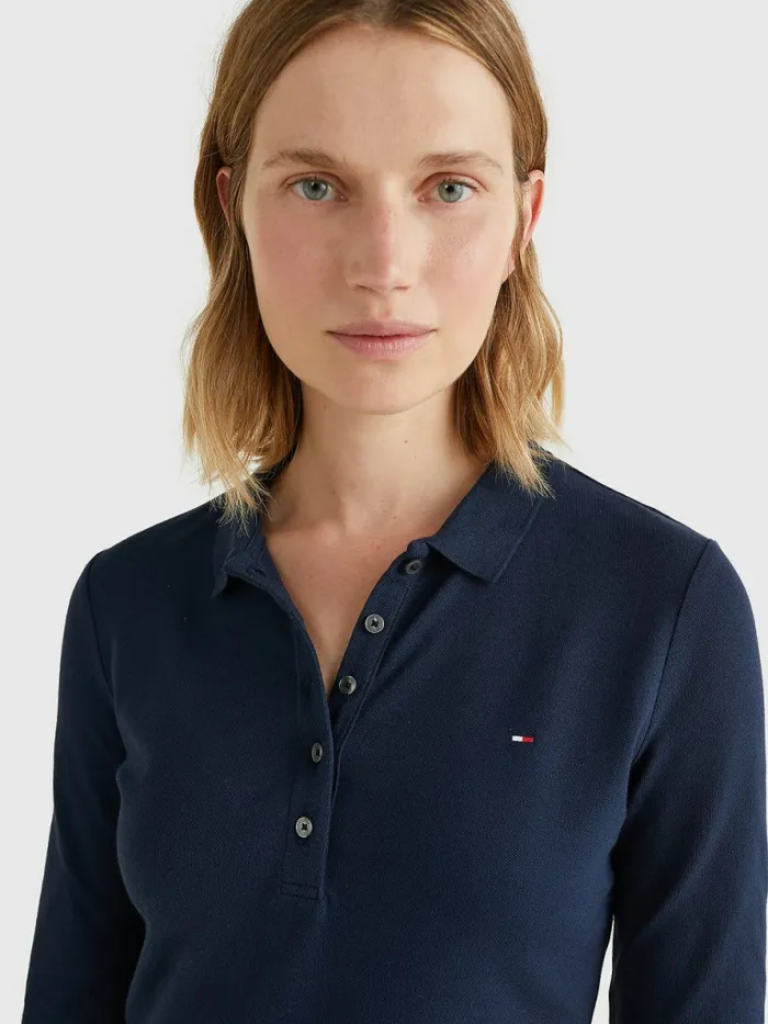 Tommy Hilfiger Heritage Long Sleeve Polo Shirt Midnight Womens Polo Shirts For Sale