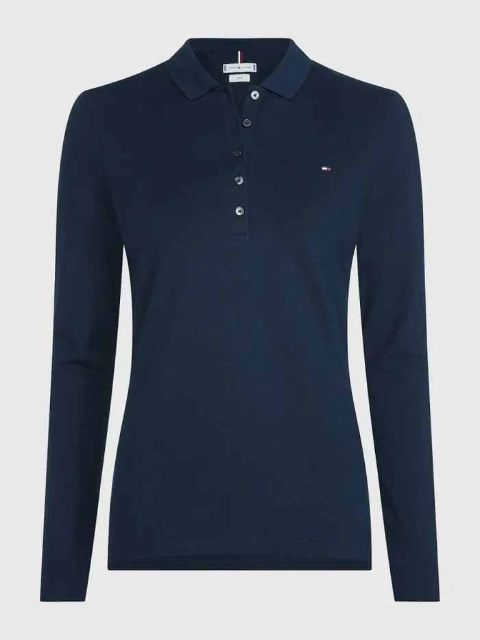Tommy Hilfiger Heritage Long Sleeve Polo Shirt Midnight Womens Polo Shirts For Sale