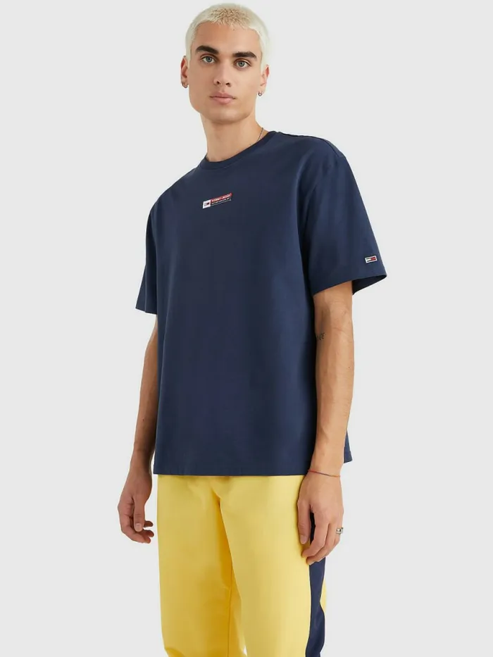Tommy Hilfiger Heritage Organic Cotton Logo Patch TShirt Twilight Navy Mens TShirts Online Tommy Hilfiger Heritage Organic Cotton Logo Patch TShirt Twilight Navy Mens TShirts Online