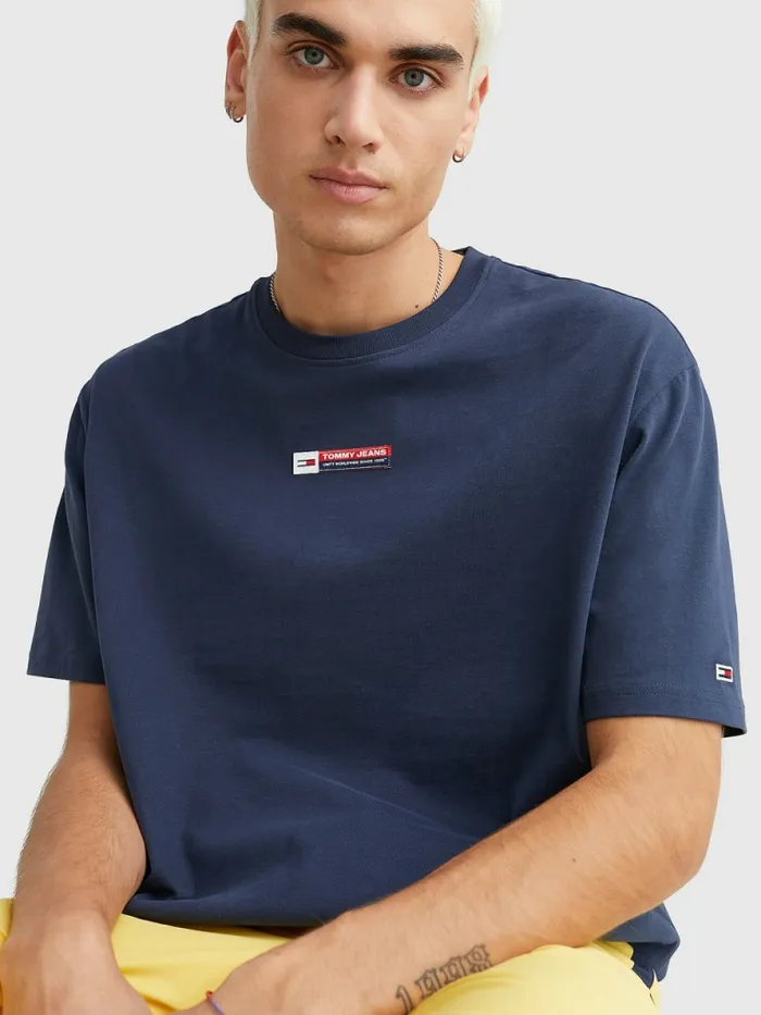 Tommy Hilfiger Heritage Organic Cotton Logo Patch TShirt Twilight Navy Mens TShirts Online