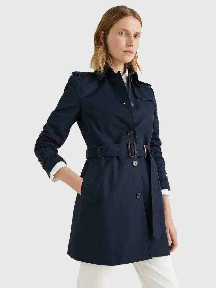Tommy Hilfiger Heritage Single Breasted Trench Coat Midnight Womens Coats and Jackets Fashion Tommy Hilfiger Heritage Single Breasted Trench Coat Midnight Womens Coats and Jackets Fashion