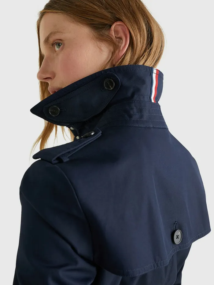 Tommy Hilfiger Heritage Single Breasted Trench Coat Midnight Womens Coats and Jackets Fashion