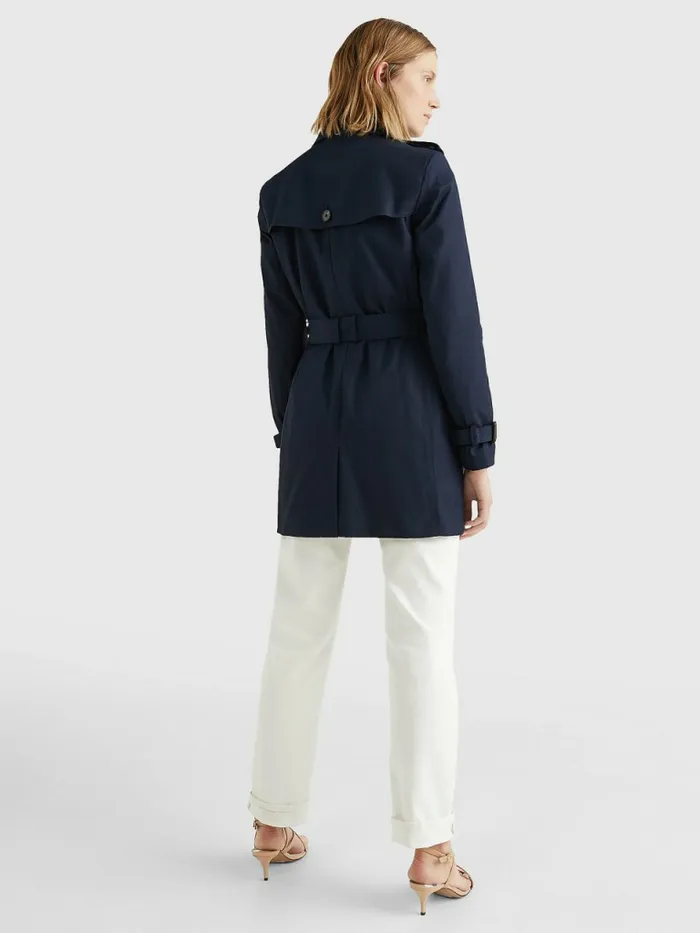 Tommy Hilfiger Heritage Single Breasted Trench Coat Midnight Womens Coats and Jackets Fashion