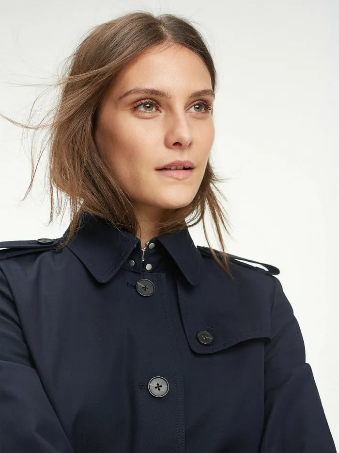 Tommy Hilfiger Heritage Single Breasted Trench Coat Midnight Womens Coats and Jackets Fashion