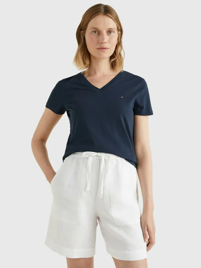 Tommy Hilfiger Heritage VNeck TShirt Midnight Womens TShirts Fashion