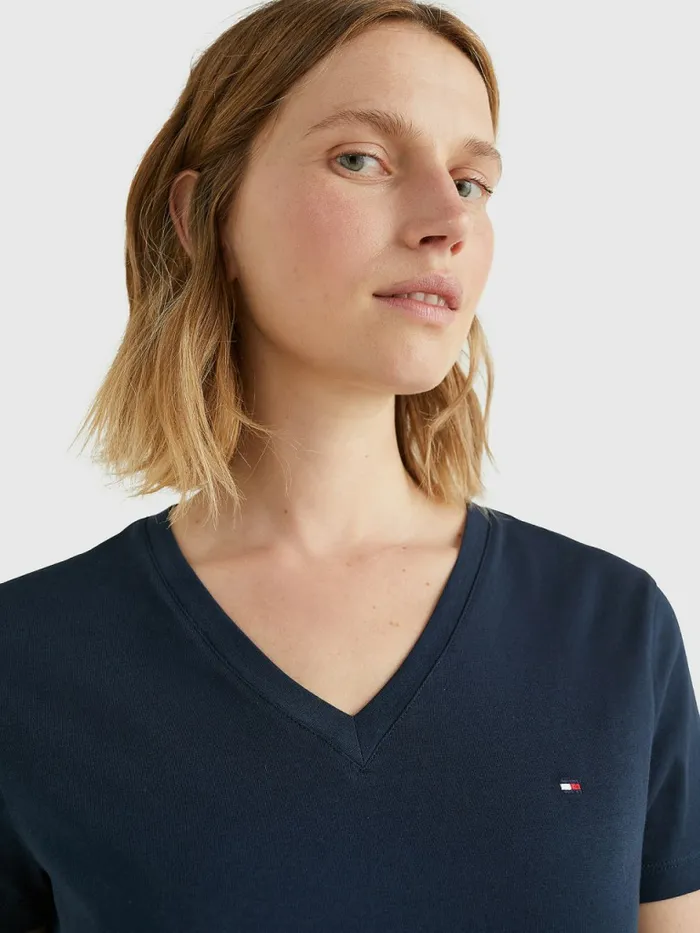 Tommy Hilfiger Heritage VNeck TShirt Midnight Womens TShirts Fashion