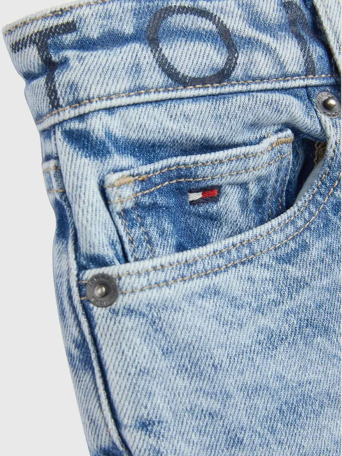 Tommy Hilfiger High Rise Tapered Logo Waist Jeans Lightusedrecycled Girls Jeans Gift for Friend