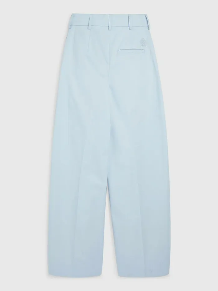 Tommy Hilfiger High Rise Wide Crest Chinos Breezy Blue Womens Trousers